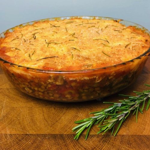 Vegetarisceh ovenschotel met pastinaak en linzen