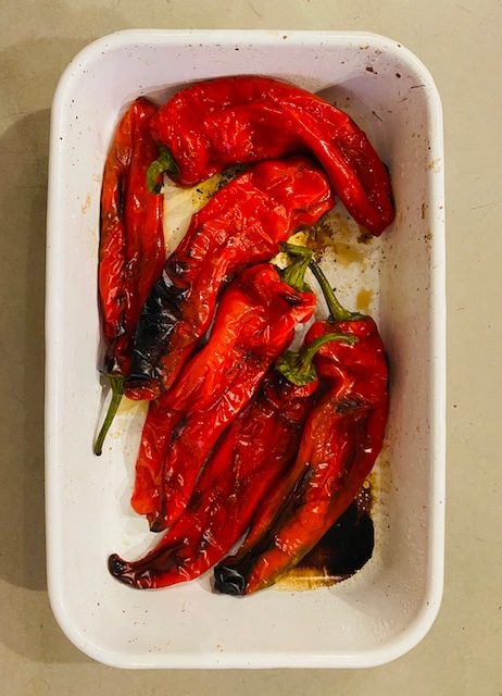 Paprika blakeren in de oven